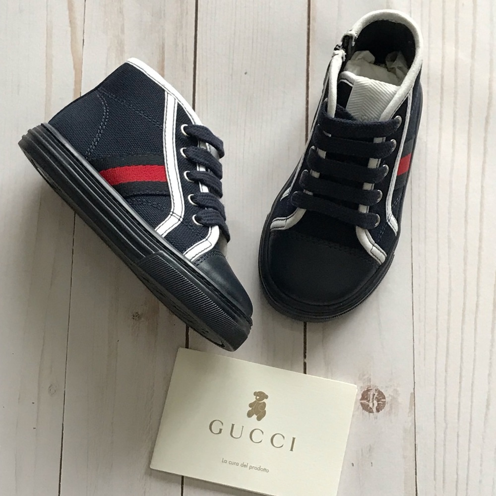 AUTHENTIC Baby Gucci Canvas Sneakers - Picture 2 of 8
